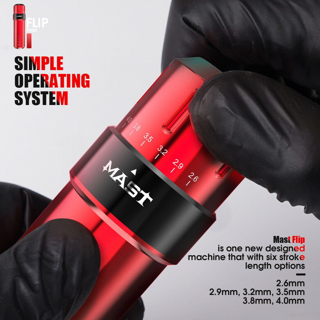 Mast Flip Tattoo Pen ( 2.6mm to 4mm stroke) Interchangeable