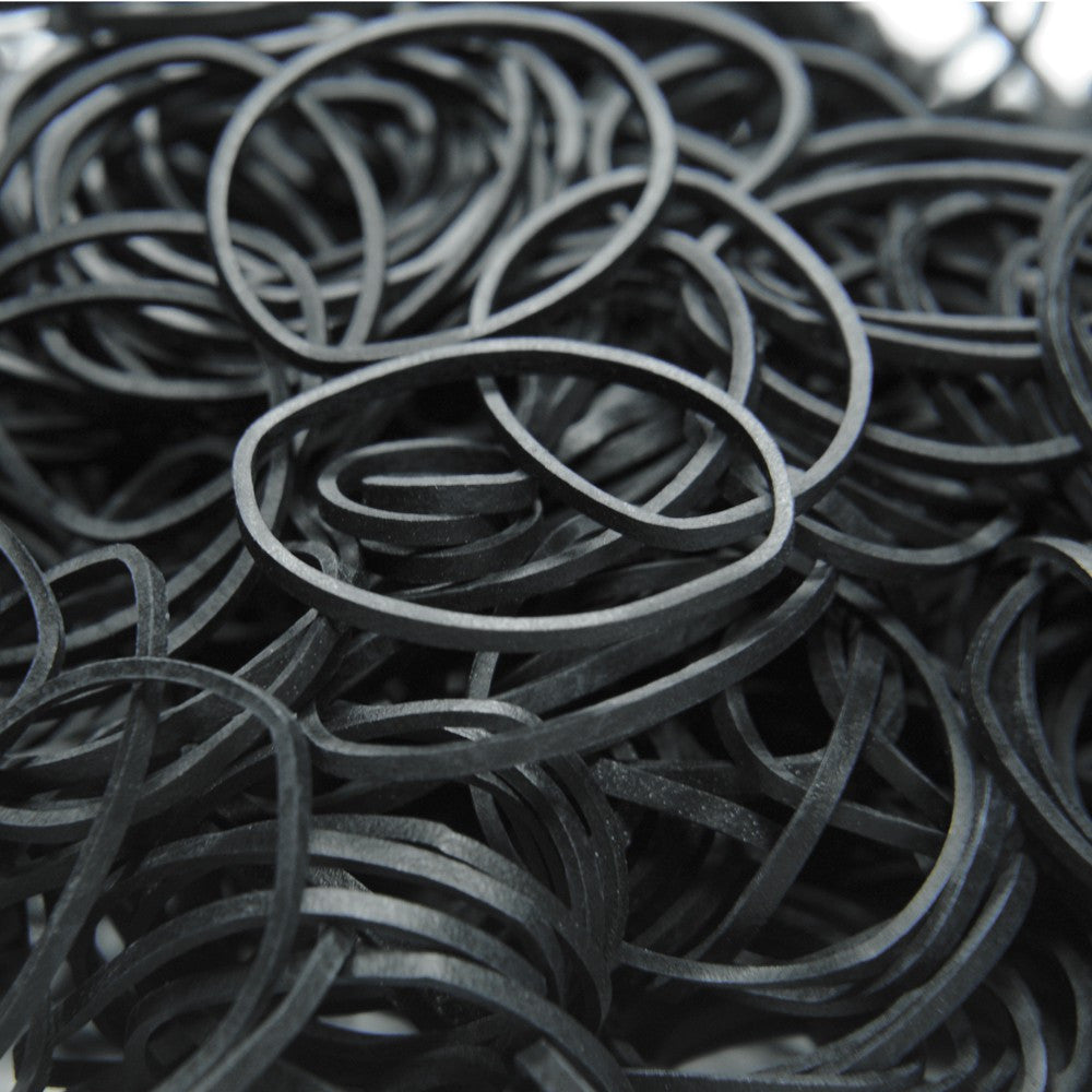 Black Rubber Bands - Pack of 100