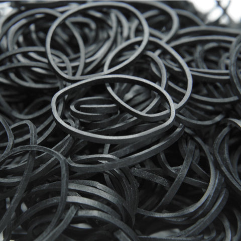 Black Rubber Bands - Pack of 100