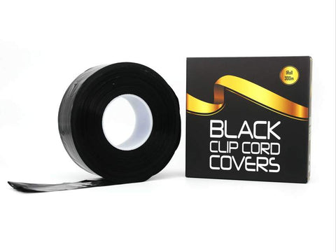 Black AVA Clip cord sleeve ROLL 300 metres