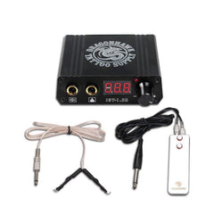 Dragon Hawk LCD Portable Mini Tattoo Power Supply Clip Cord Foot Pedal Kit