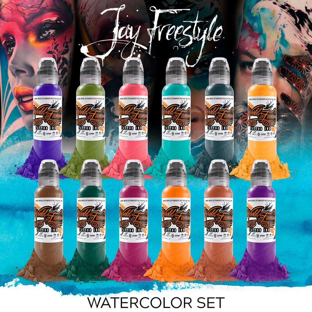 World Famous 12 bottles Jay Freestyle Water Color Set 1oz